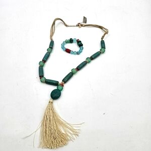 Chicos Clara Beaded necklace and bracelet set new!